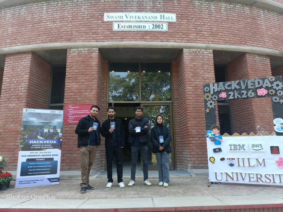 HackVeda team outside the event venue