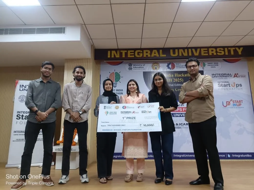 Smart India Hackathon internal winning team